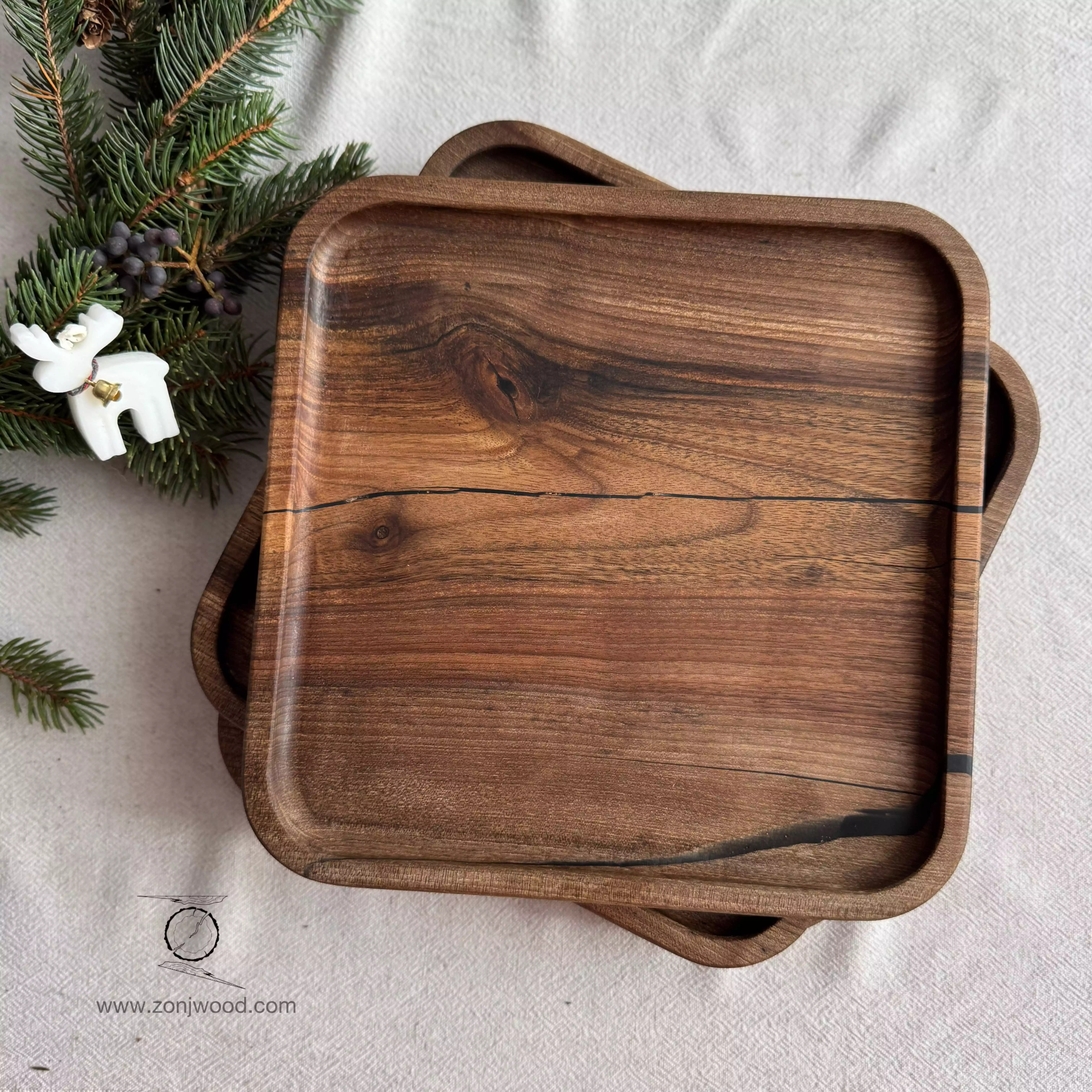سینی چوبی مربع 25*25
