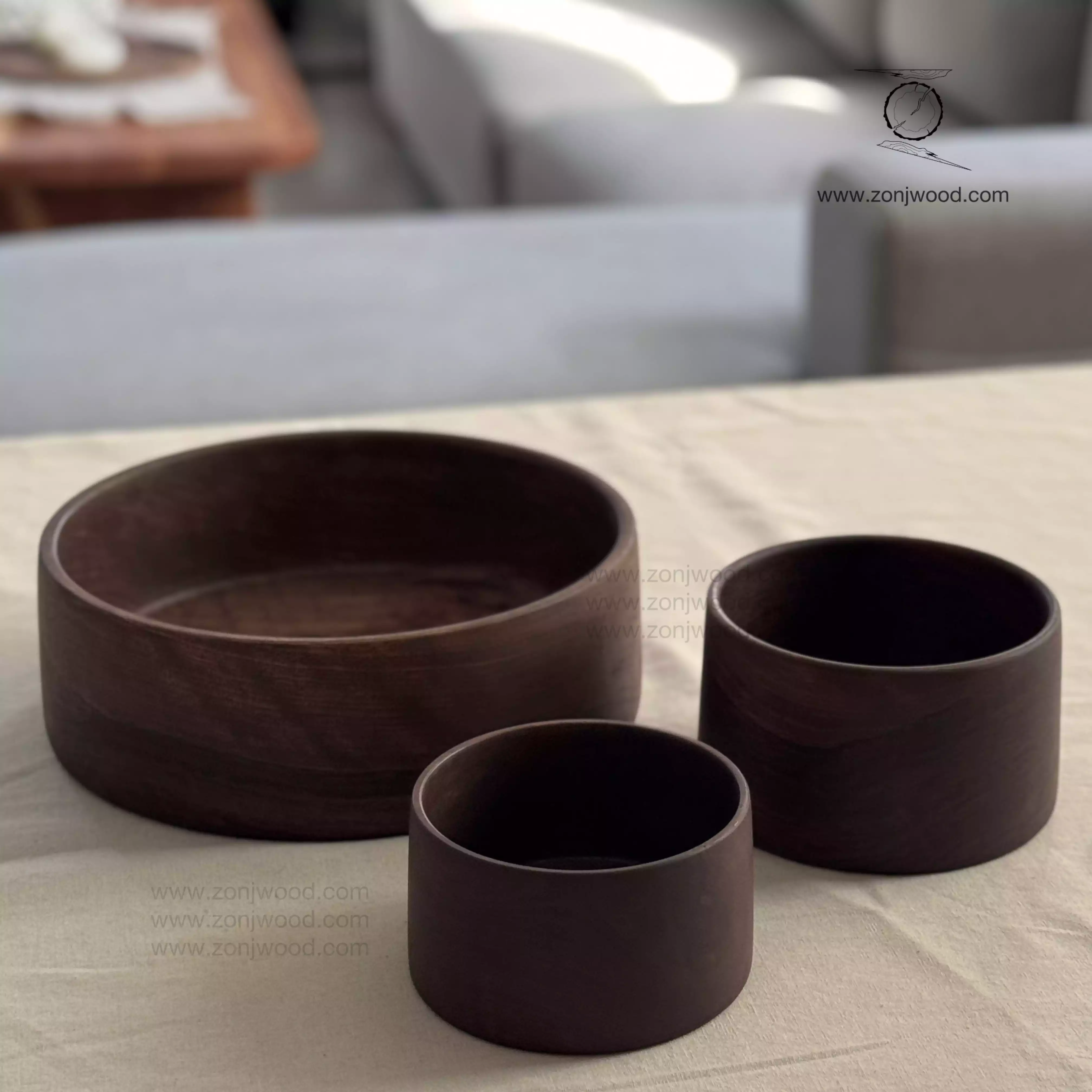 کاسه چوبی سالاد لبه ۹سانتی